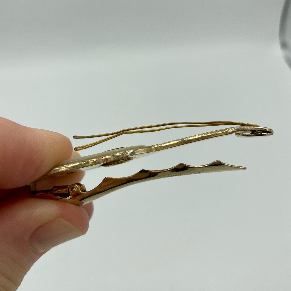Vintage Anson Guitar Mother Of Pearl Tie Clip - Picture 7 of 7